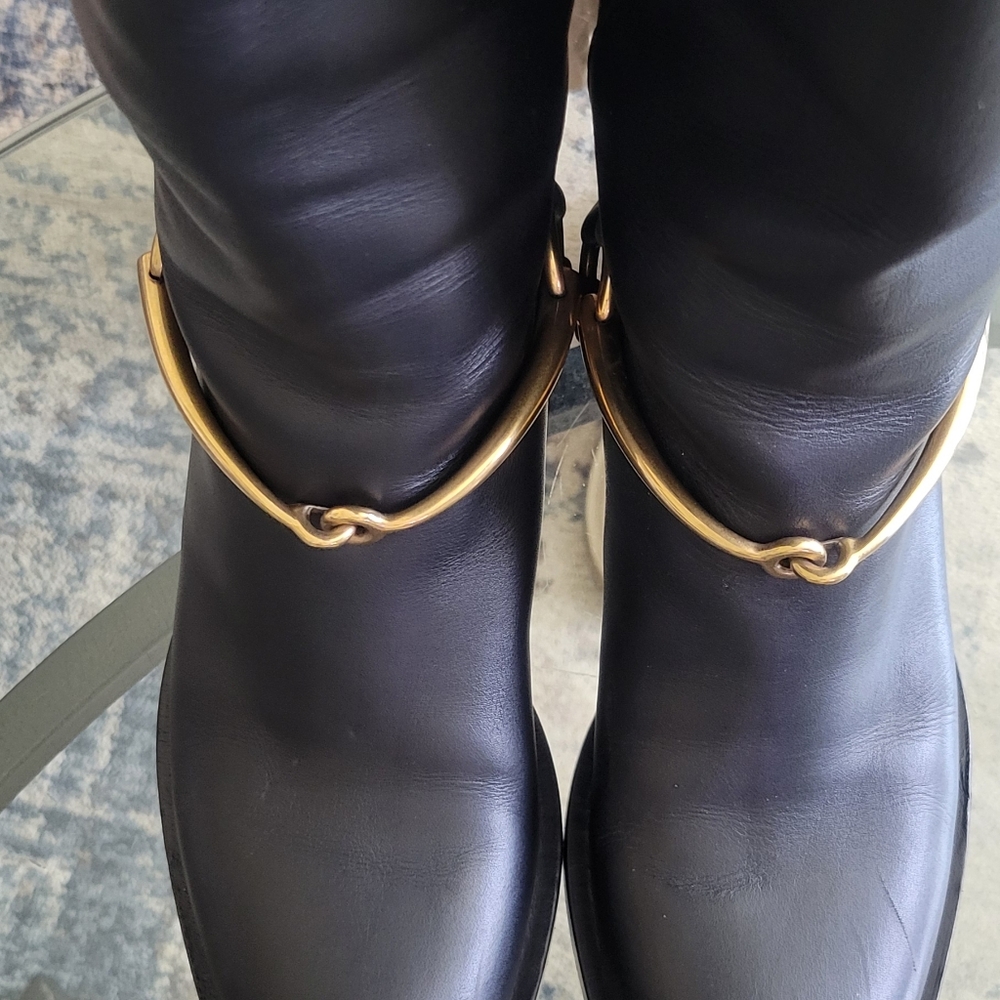 Gucci LIFFORD leather horsebit boots size 36 1/2, pull on